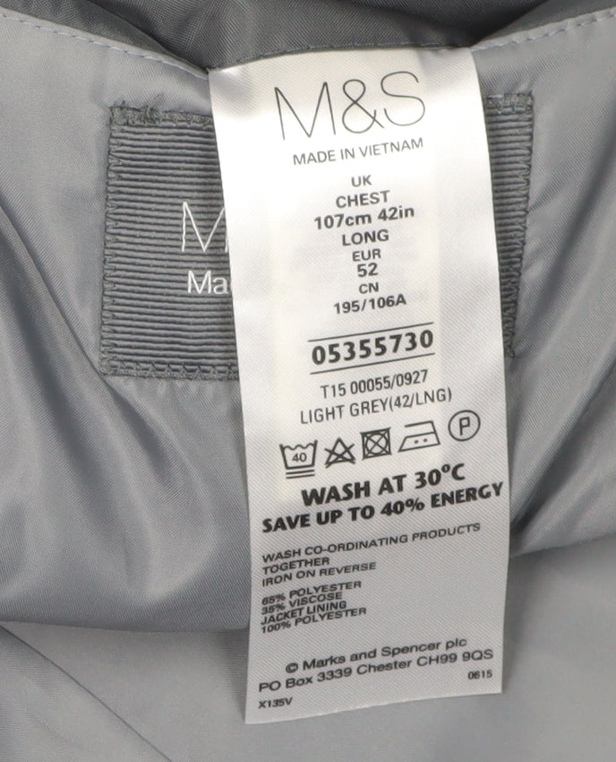Mens UK Size 42 Marks and Spencer Regular Grey Suit Jacket