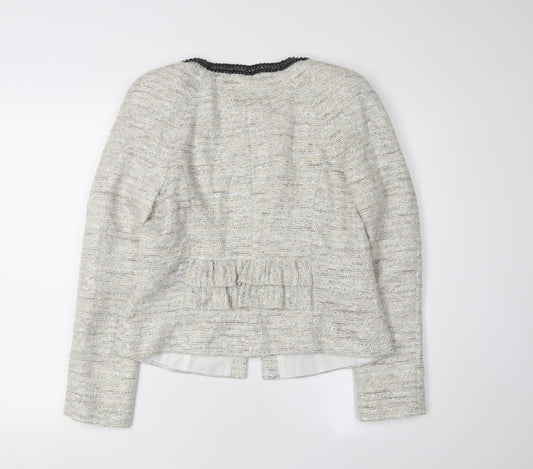 Marks and Spencer Women Ivory Bouclé Crop Blazer Size 10