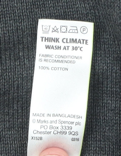 Marks and Spencer Men's Grey Cotton Pullover Jumper L