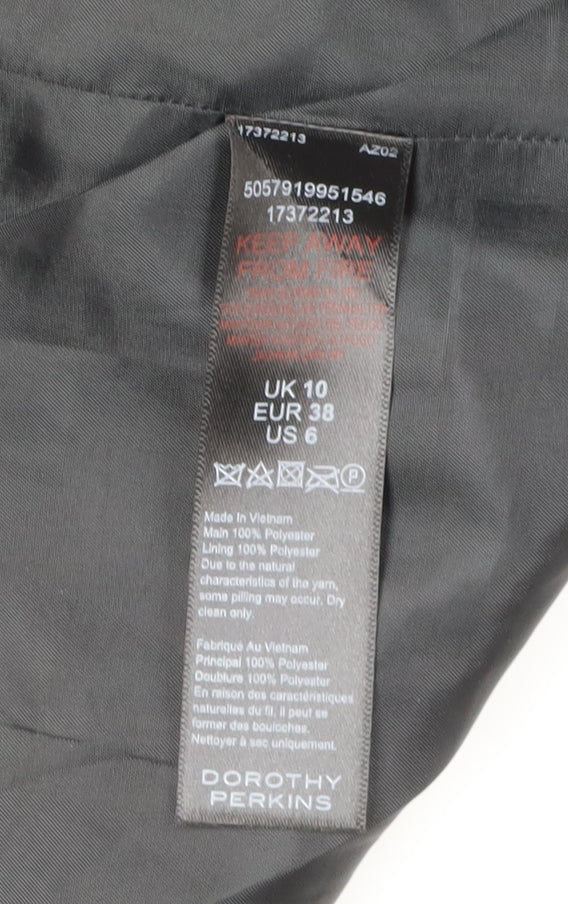 Womens UK Size 10 Dorothy Perkins Black Basic Jacket