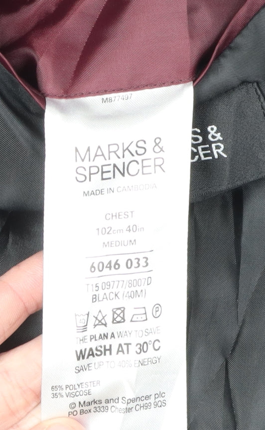 Mens UK Size 40 Marks and Spencer Regular Black Suit Jacket