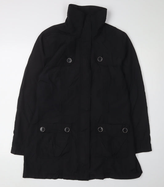Womens UK Size 14 BHS Black Overcoat