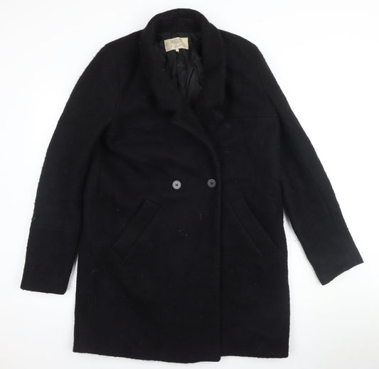 Womens UK Size 2 Zara Black Pea Coat