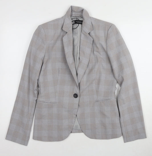Womens UK Size 10 Zara Grey Basic Jacket