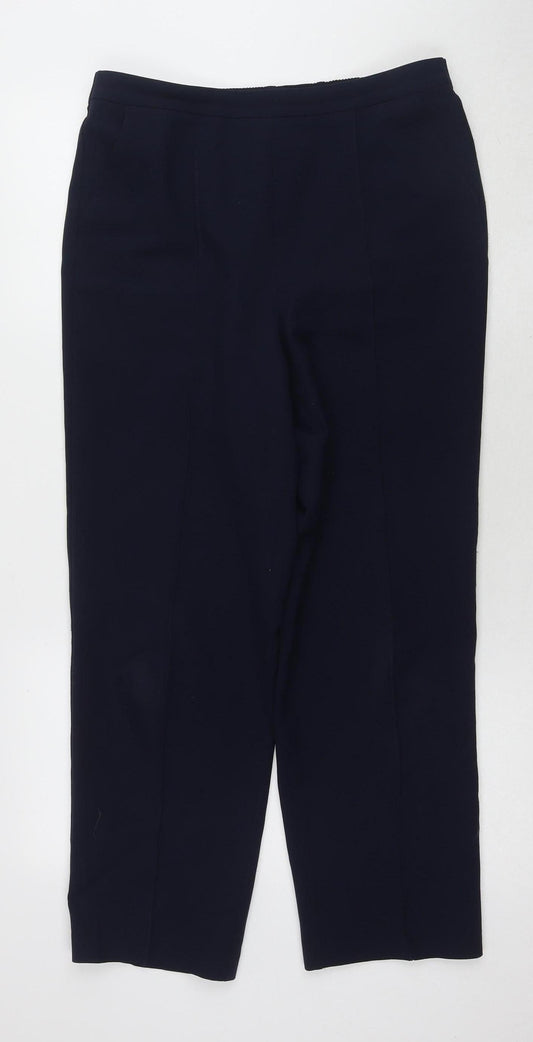 Womens UK Size 12 Isle Regular Fit Straight Blue Trousers
