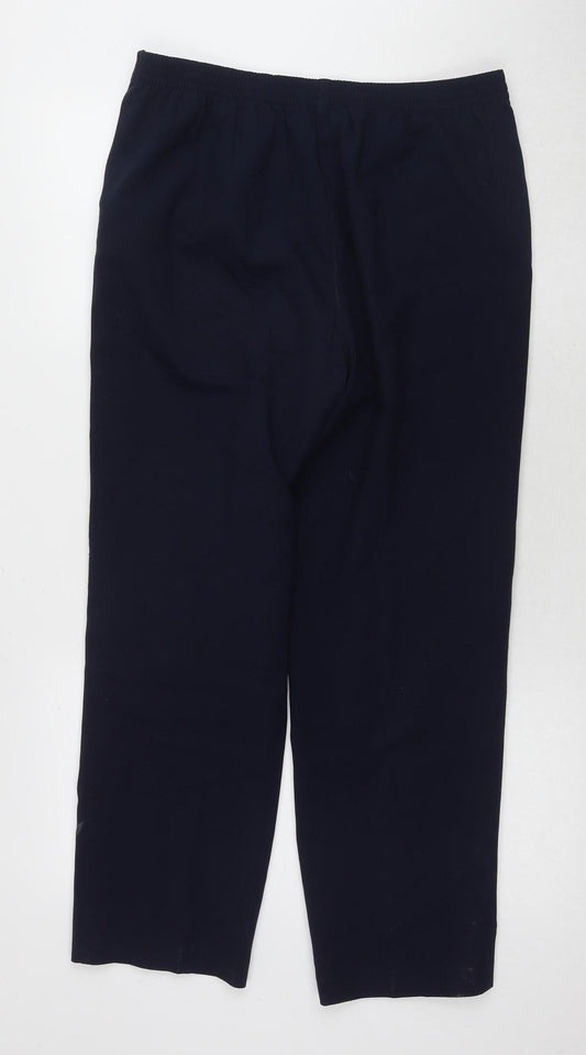 Womens UK Size 12 Isle Regular Fit Straight Blue Trousers