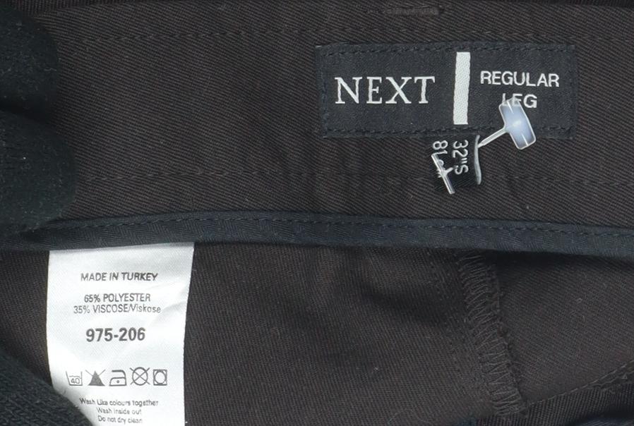 Next Men's Black Dress Pants, Size M, Regular Fit, Formal Wear