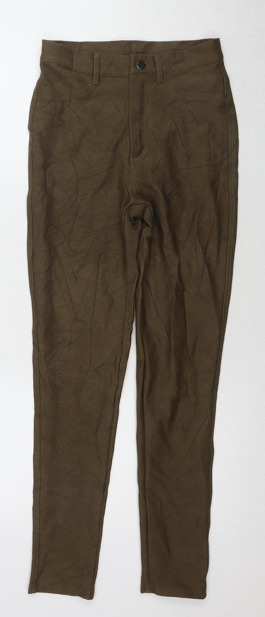 Womens UK Size XS FOREVER 21 Slim Fit Casual Brown Trousers