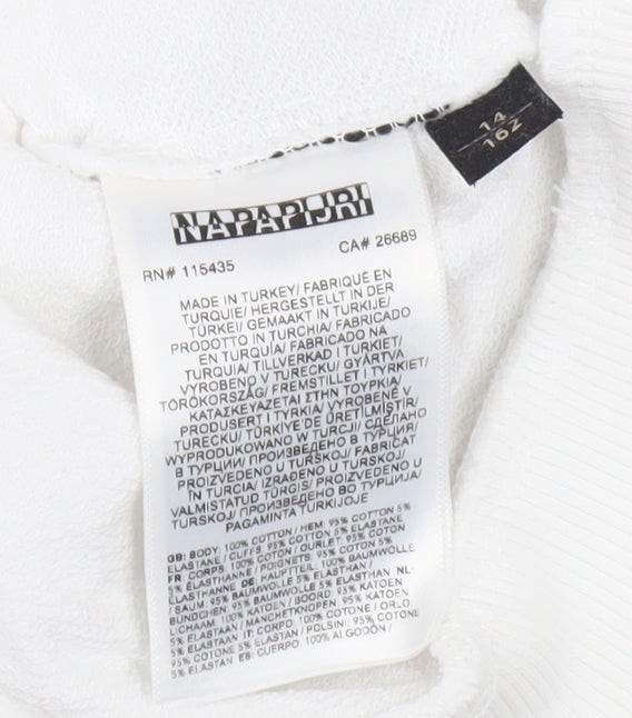 Napapijri Men's White Medium Pullover Jumper