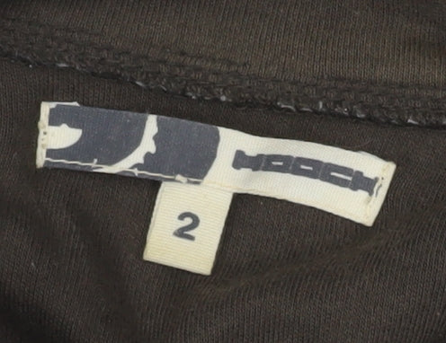 Brand and care label for Hooch Women's Brown Cotton Basic Jacket, size 2