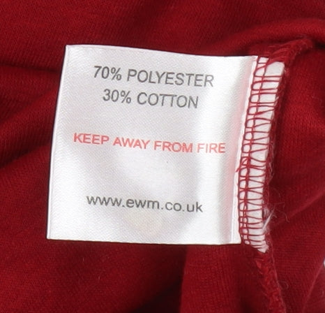 Womens UK Size M Isle Red Basic T-Shirt