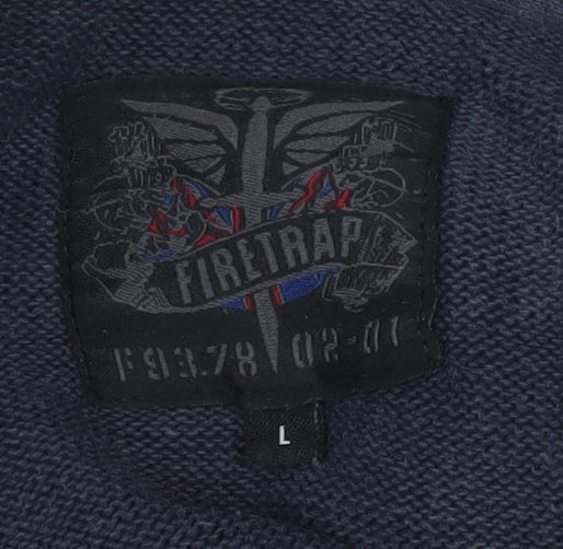 Firetrap Men's Blue Cotton Pullover in Size L
