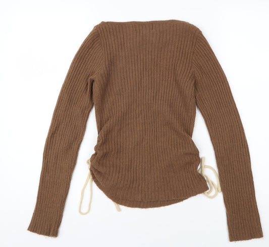 Cider Women's Brown V-Neck Pullover Jumper M