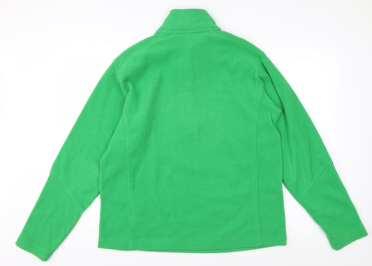 Mens UK Size M Lands' End Green 1/2 Zip Sweatshirt
