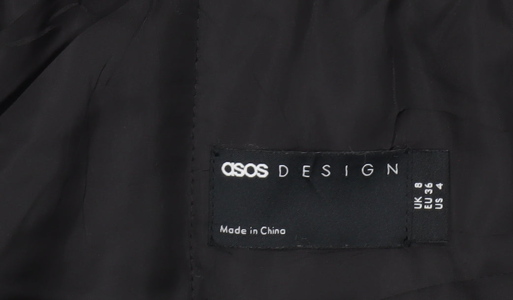 Womens UK Size 8 ASOS Black Parka Coat