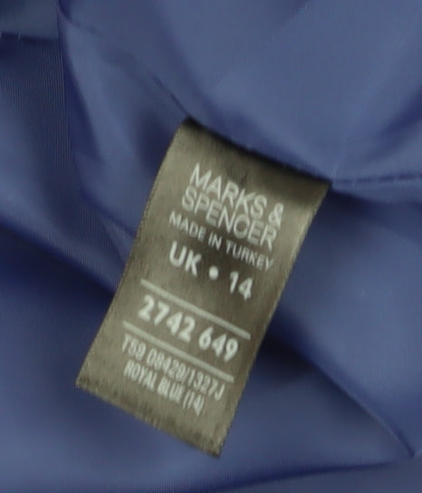 Marks and Spencer Women's Blue Cropped Blazer UK 14
