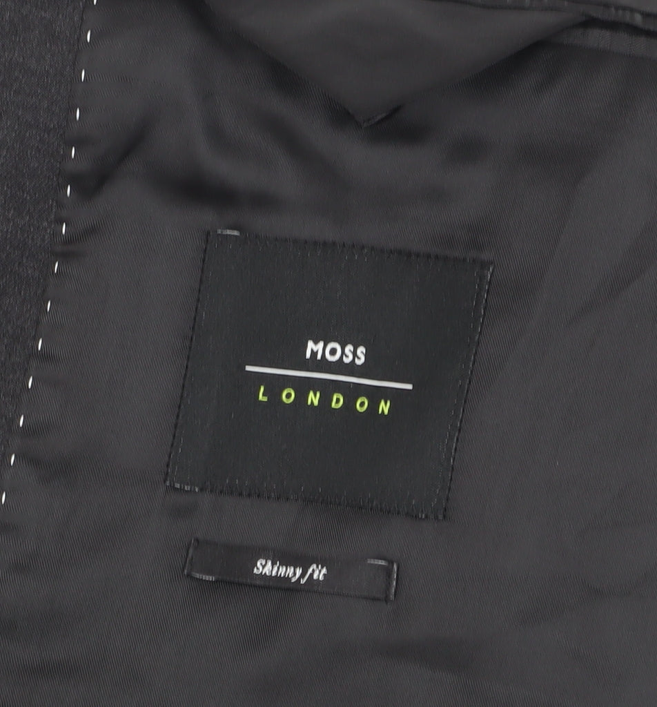 Mens UK Size 42 Moss London Regular Black Suit Jacket