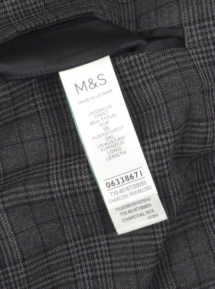 Mens UK Size 46 Marks and Spencer Regular Grey Suit Jacket