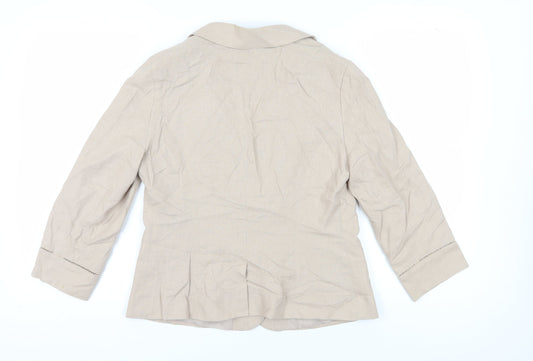 BHS Women's Beige 3/4 Sleeve Blazer Size 14