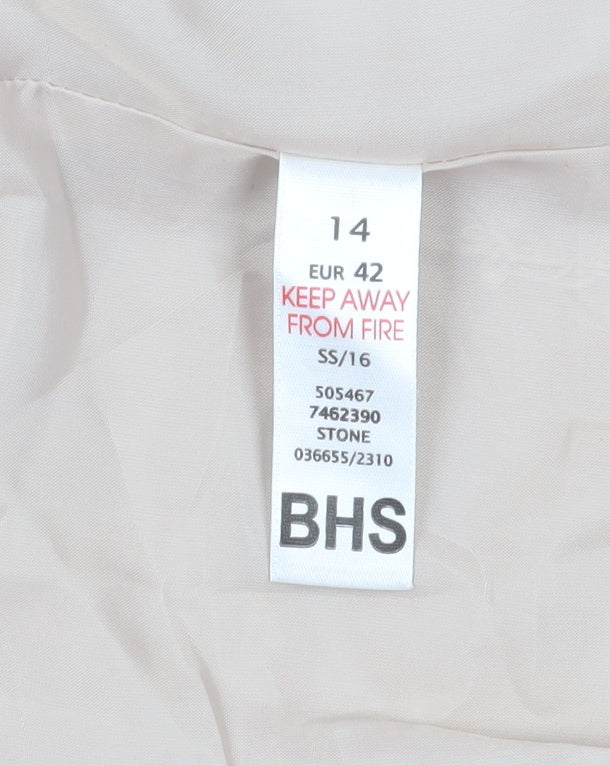 BHS Women's Beige 3/4 Sleeve Blazer Size 14