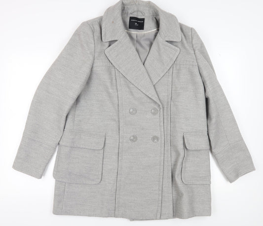 Womens UK Size 16 Dorothy Perkins Grey Pea Coat