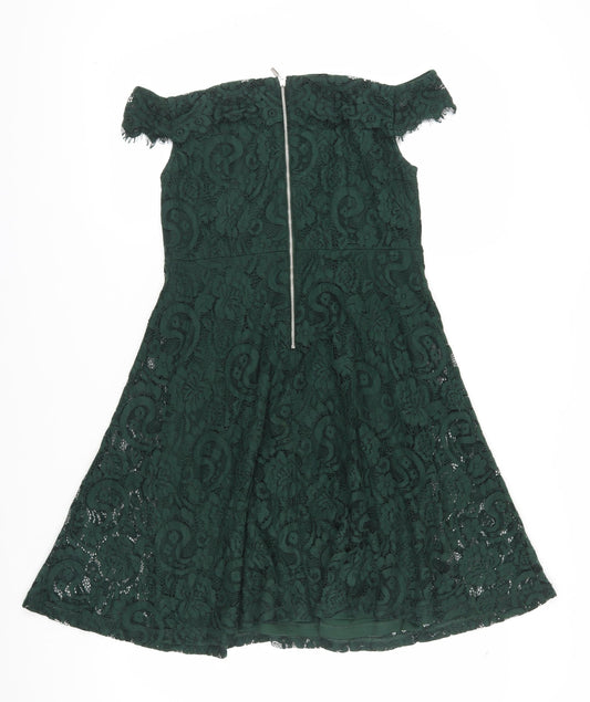 Dorothy Perkins Green A-Line Dress Size 12 Women