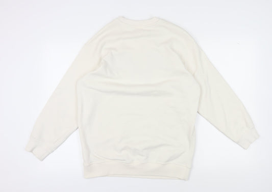 H&M Unisex Ivory Pullover Sweatshirt S Casual