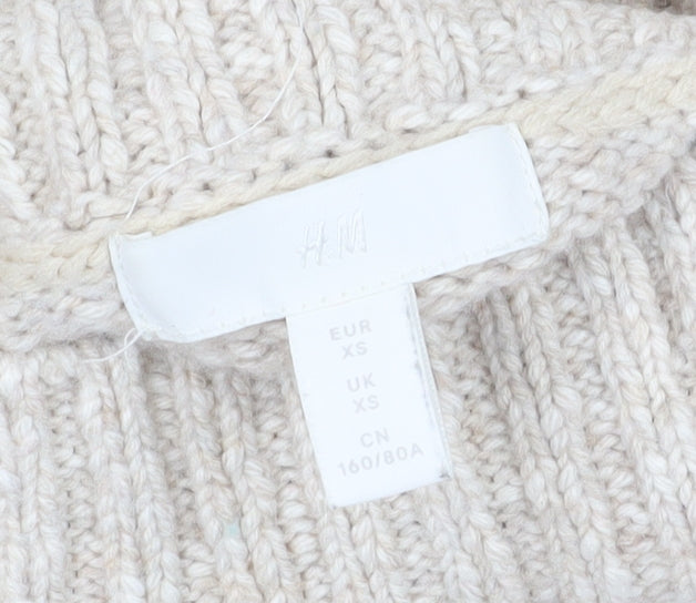 Womens UK Size XS H&M Beige Jumper Jumper