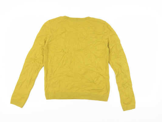 Womens UK Size 12 Marks and Spencer Yellow Pullover Jumper