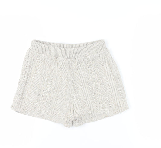 Zara Women's Beige Sweat Shorts Size 12