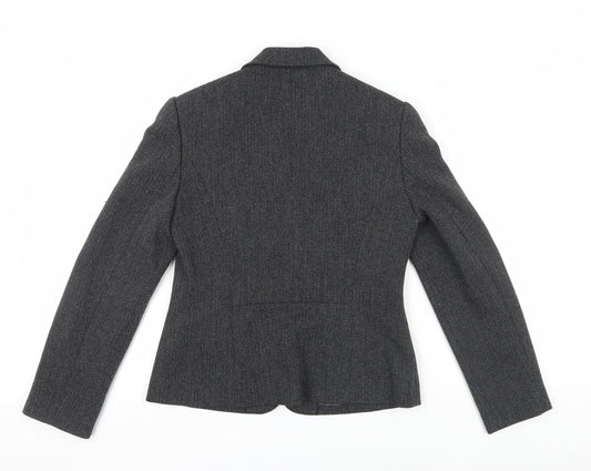 Next Women's Grey Tweed Suit Jacket, Size 10, Classic Fit