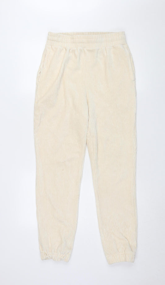 Womens UK Size 12 H&M Relaxed Fit Jogger Beige Trousers