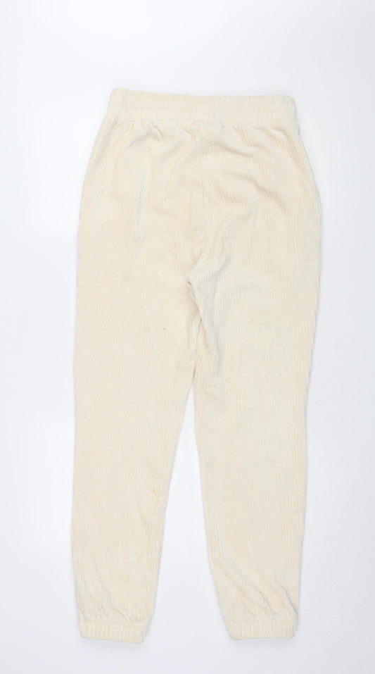 Womens UK Size 12 H&M Relaxed Fit Jogger Beige Trousers