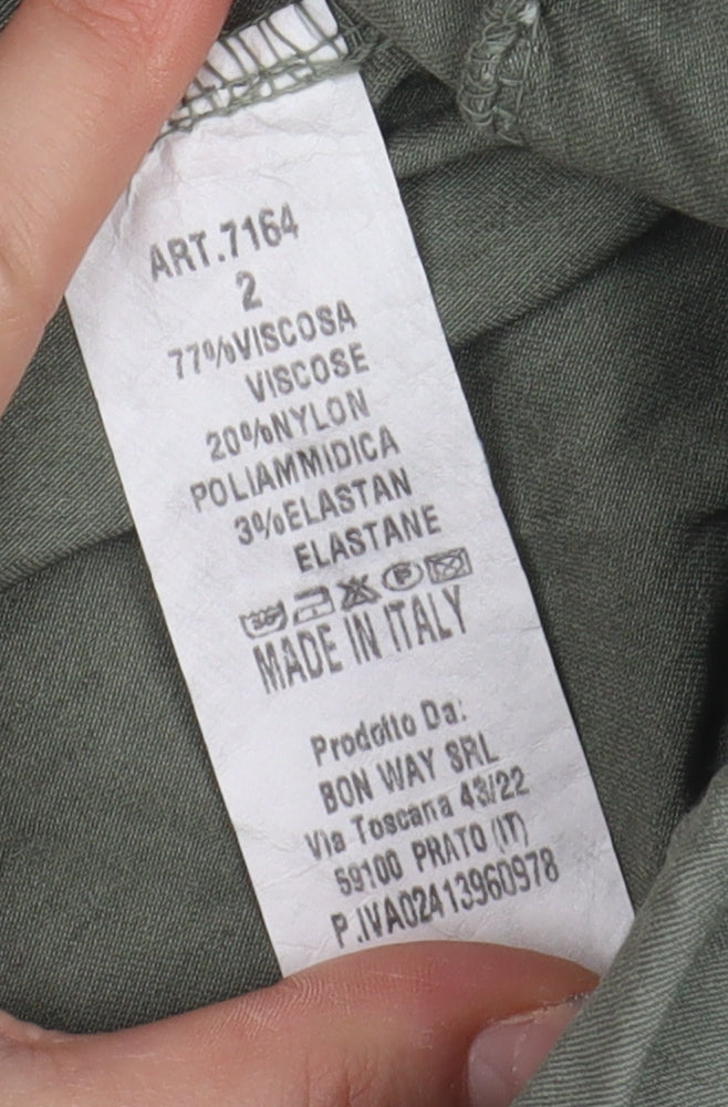 Brand and care label for New Collection Green Relaxed Trousers, Size 2XS