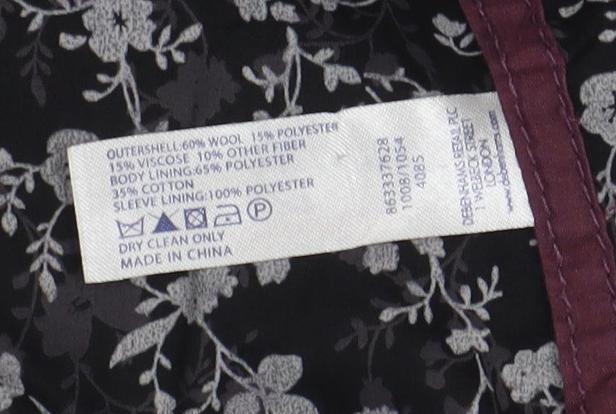Brand and care label for Mantaray Women's Grey Military Jacket, size 10