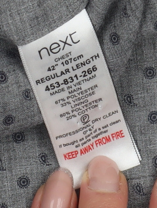 Mens UK Size 42 NEXT Regular Grey Suit Jacket