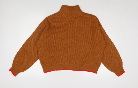 Womens UK Size M Promod Brown Pullover Jumper
