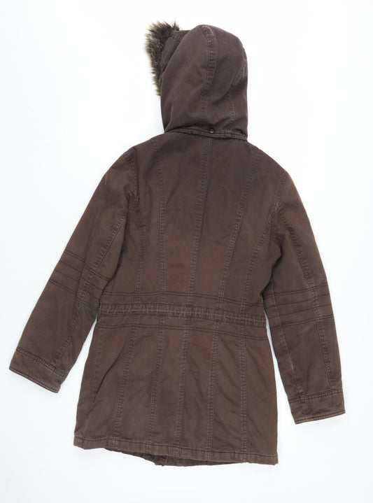 Mackays Women's Brown Hooded Parka Coat, Size 10