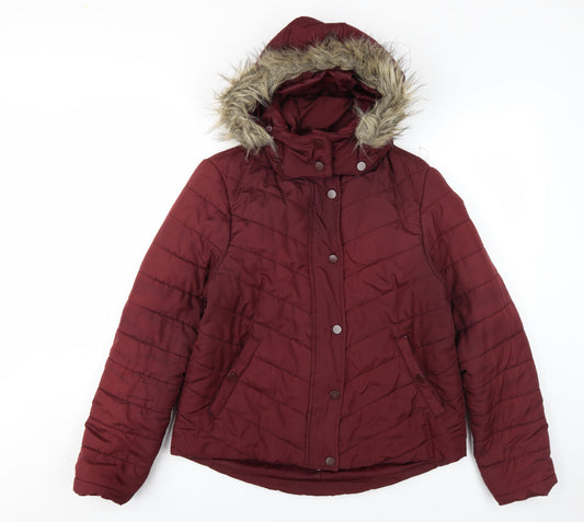 Womens UK Size 14 Avenue Red Puffer Jacket