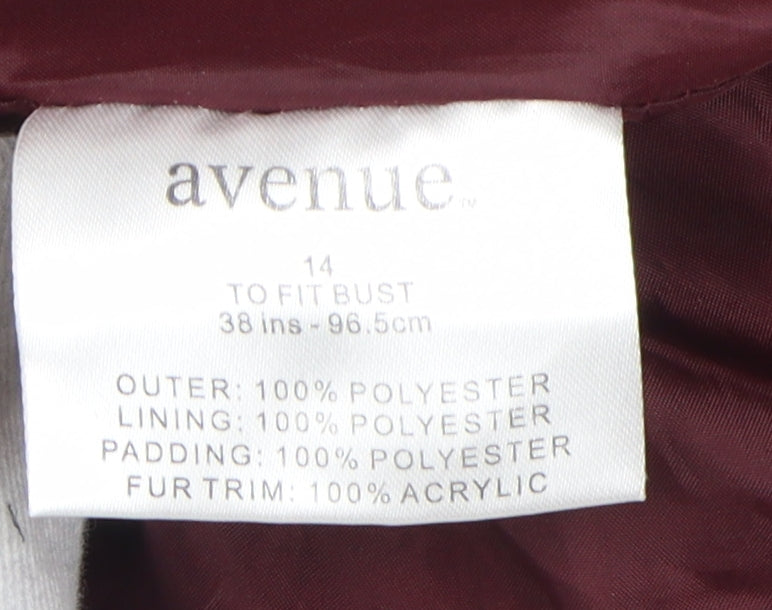 Avenue Women's Red Hooded Puffer Jacket Size 14