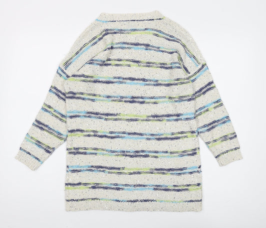 Cotton Traders Women's Multicoloured Striped Pullover Jumper