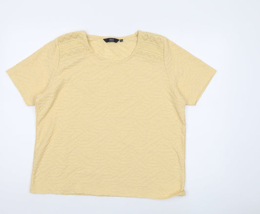 Womens UK Size L Isle Collection Beige Basic T-Shirt