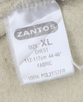 Zantos Men's Beige XL Fleece Pullover Sweatshirt
