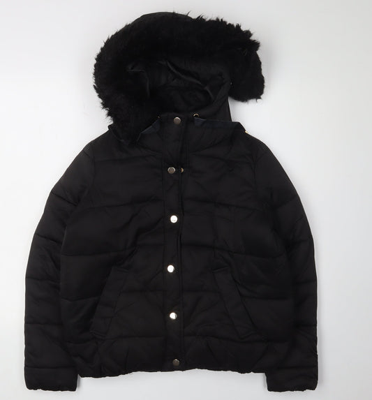 Womens UK Size 10 River Island Black Puffer Jacket