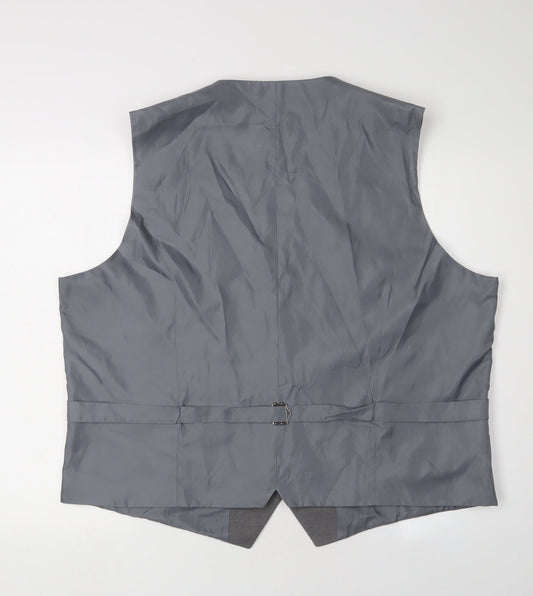 Mens UK Size 2XL Burton Regular Grey Suit Waistcoat