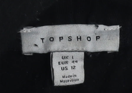 Topshop Women's Black Joggers L Elastic Waist