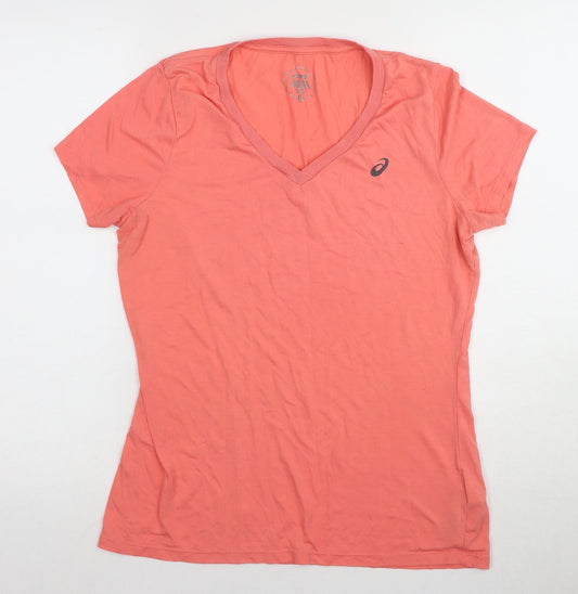Womens UK Size L ASICS Orange Running & Jogging T-Shirt