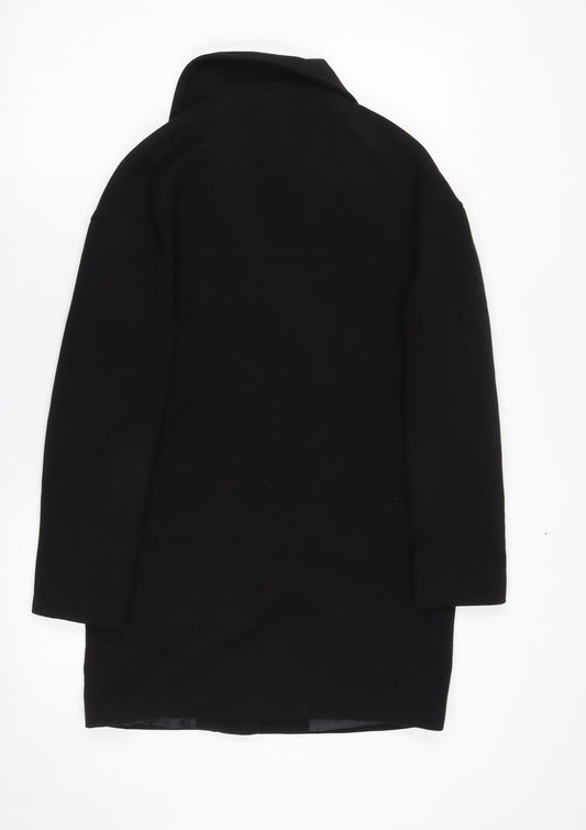Womens UK Size XS Mango Black Overcoat