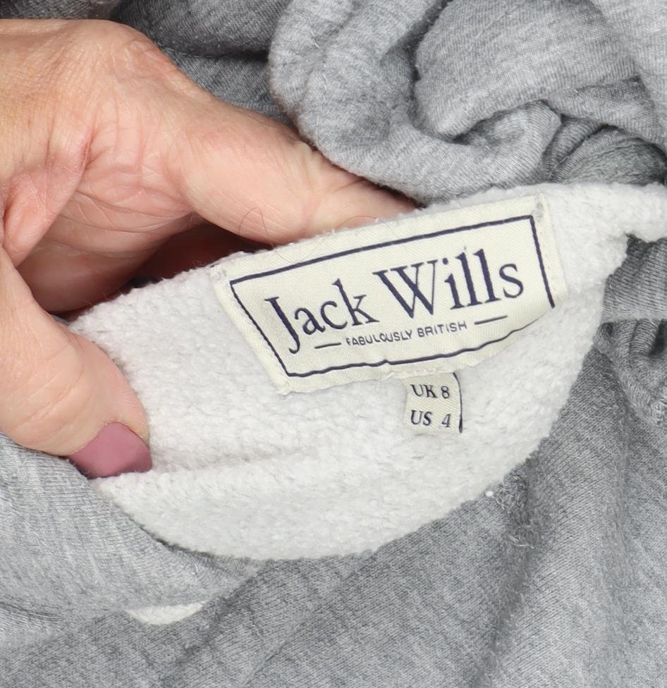 Womens UK Size 8 Jack Wills Grey Pullover Hoodie
