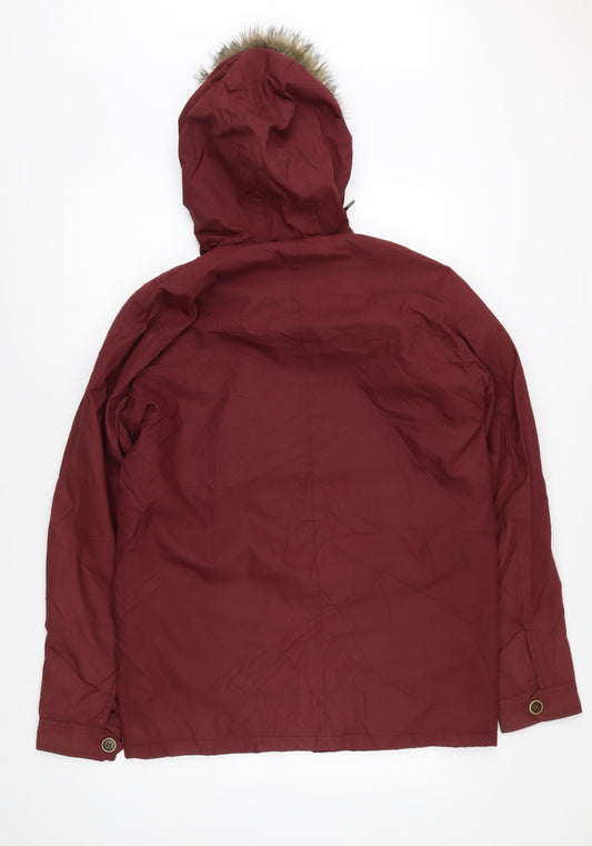 Brave Soul Women's Red Parka S - Warm Hooded Coat
